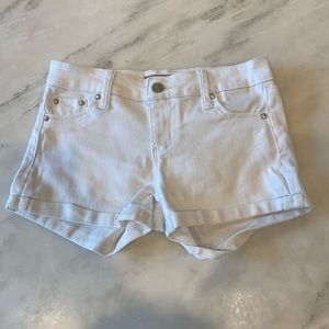TRACTR WHITE DENIM SHORTS